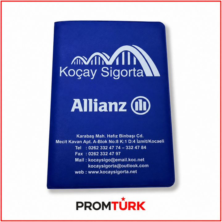 Beyaz Logo Baskılı Mavi Biala Ruhsat Kabı
